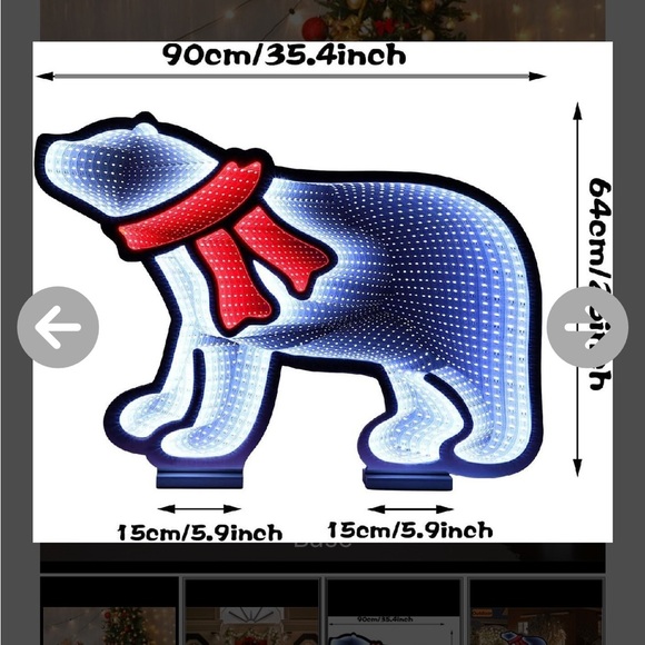 Festive Polar Bear Light with Red Scarf - Picture 2 of 2